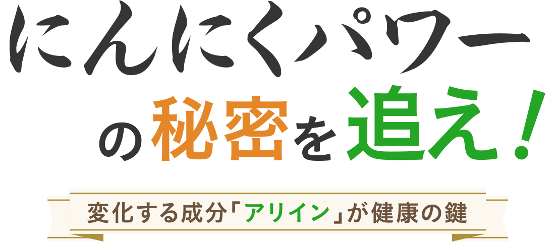 にんにくパワーの秘密を追え！～変化する成分「アリイン」が健康の鍵～